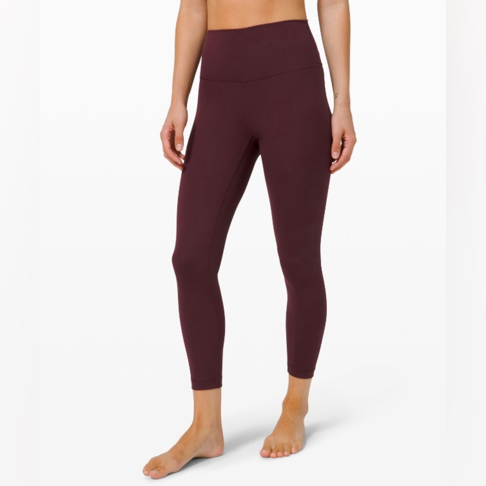Lululemon Wunder Under 25” Maroon Burgundy Leggings size 4